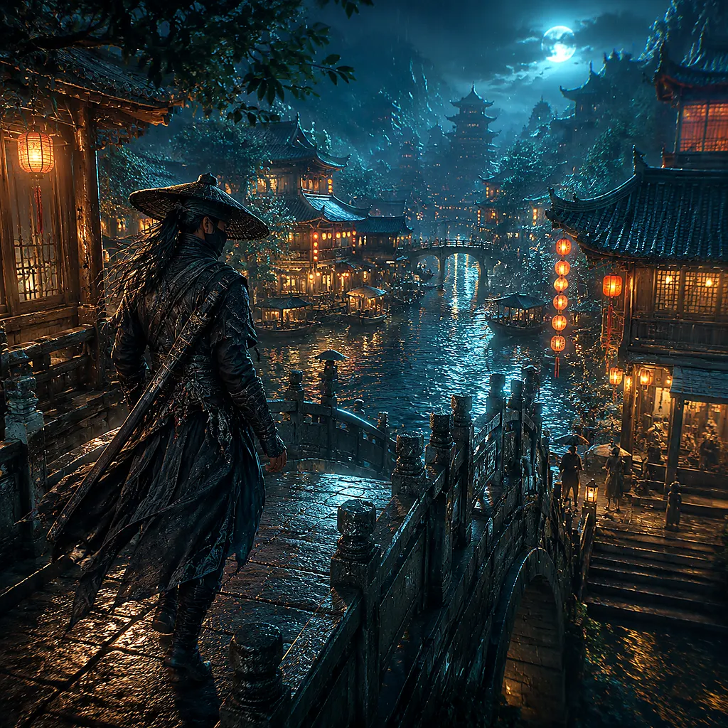 宗师传奇手游雨夜江南秘境原创视觉